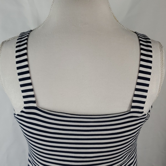 Cremieux Susan Knit  Navy Striped Dress Small - Picture 5 of 10